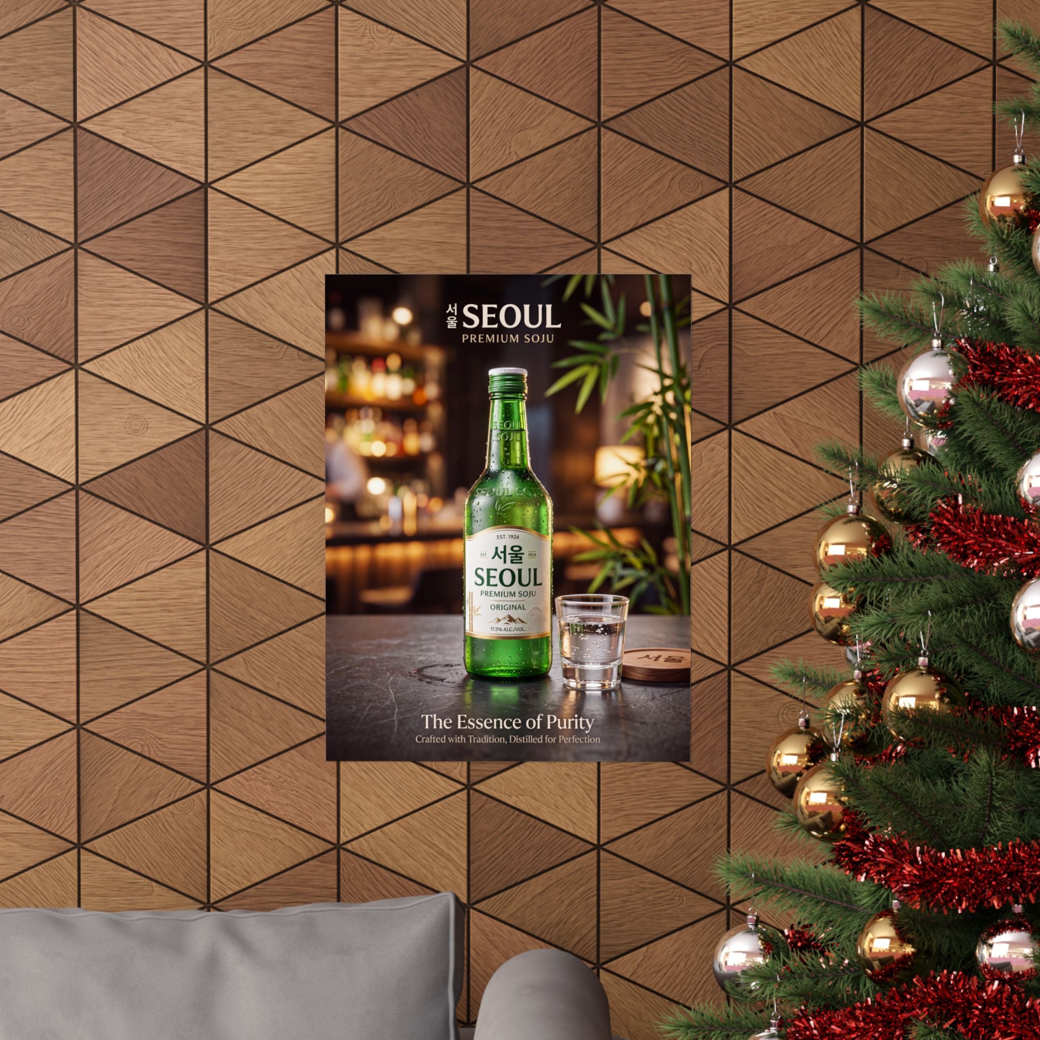 "The Essence of Purity" Seoul Premium Soju Matte Poster | Vintage Korean Wall Art