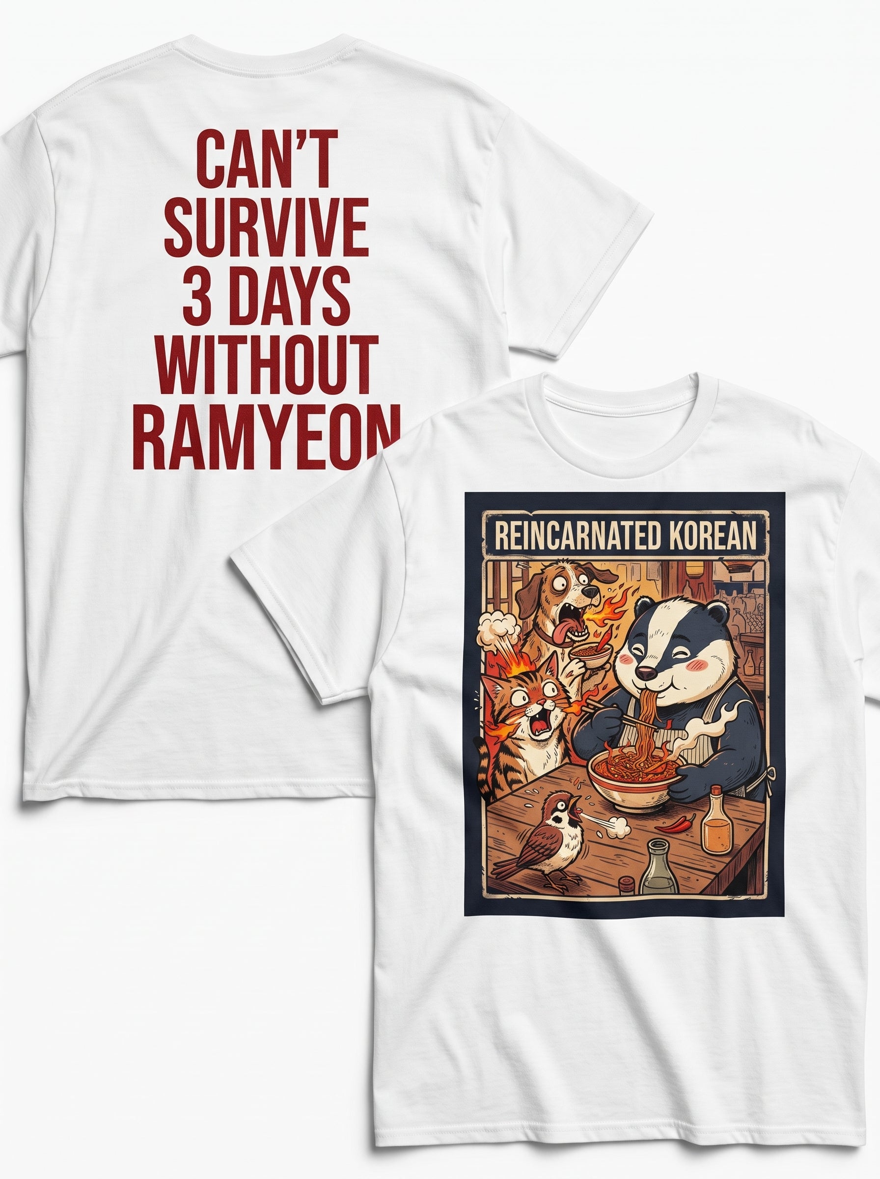 Reincarnated Korean T-Shirt, Korean Food Lover Shirt, Funny Ramyeon Tee, Korean Culture Gift, K-Food Shirt, Korean Humor Gift