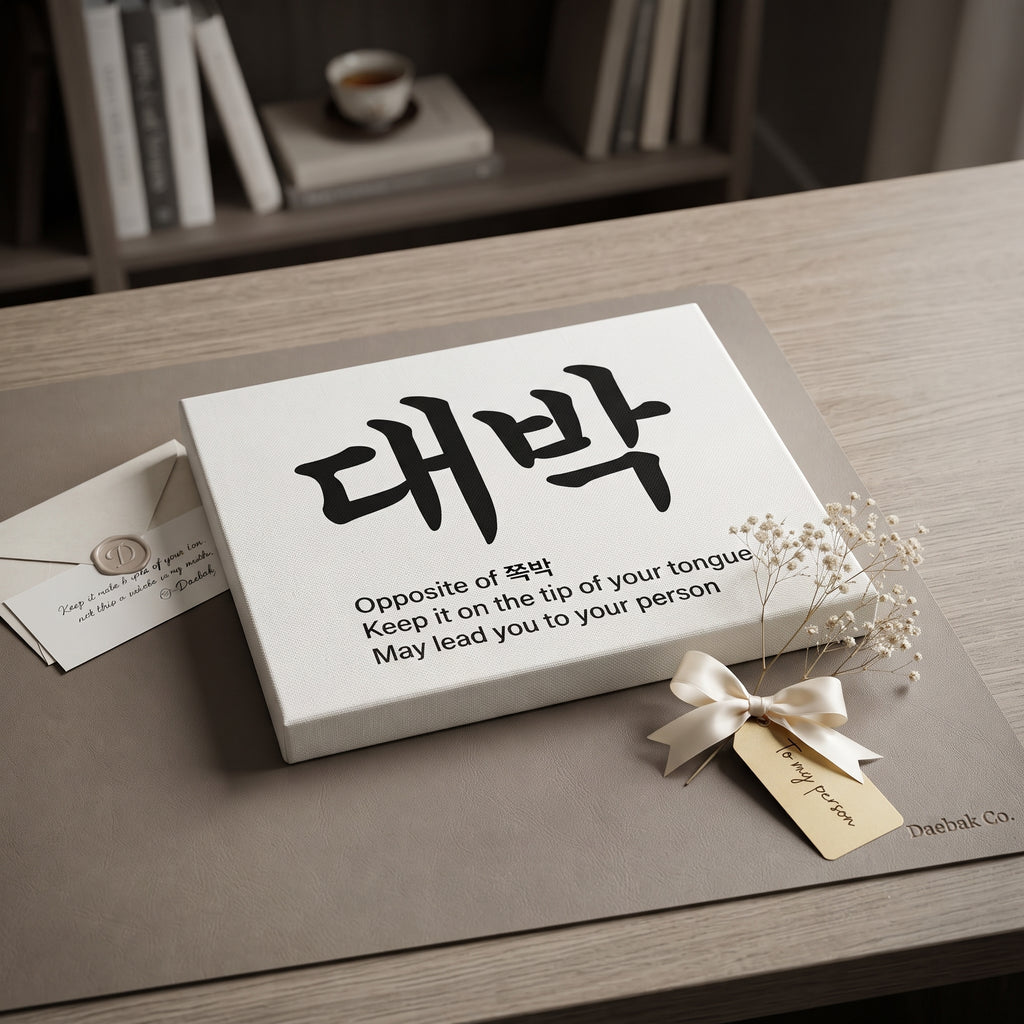 대박 Korean Calligraphy  Canvas
