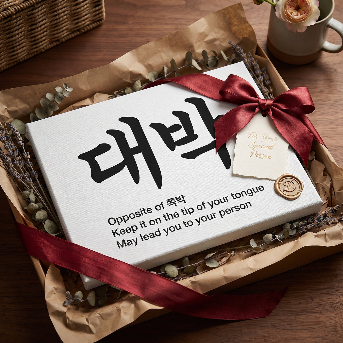 대박 Korean Calligraphy  Canvas