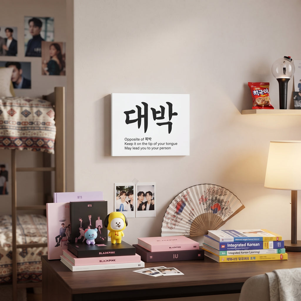 대박 Korean Calligraphy  Canvas