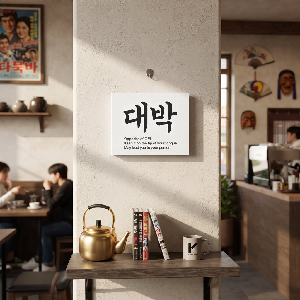 대박 Korean Calligraphy  Canvas