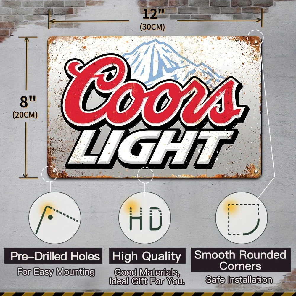 TitleVintage Metal Beer & Vodka Signs Retro Bar Wall Decor (Set of 6)