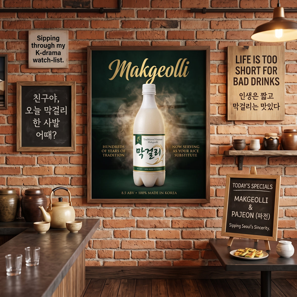 막걸리 Poster – Vintage Korean Rice Wine Wall Art