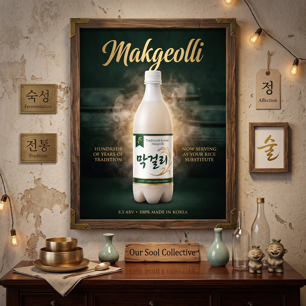 막걸리 Poster – Vintage Korean Rice Wine Wall Art