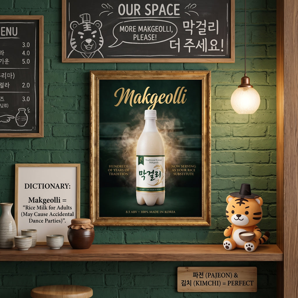 막걸리 Poster – Vintage Korean Rice Wine Wall Art