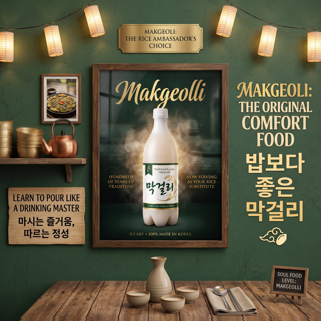 막걸리 Poster – Vintage Korean Rice Wine Wall Art