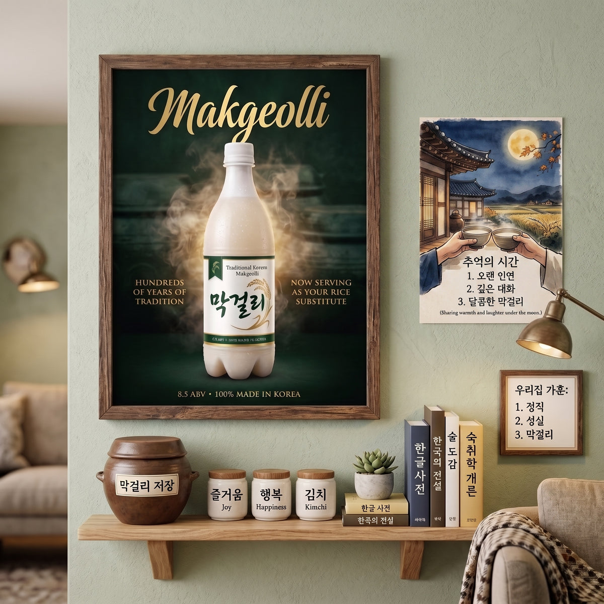 막걸리 Poster – Vintage Korean Rice Wine Wall Art