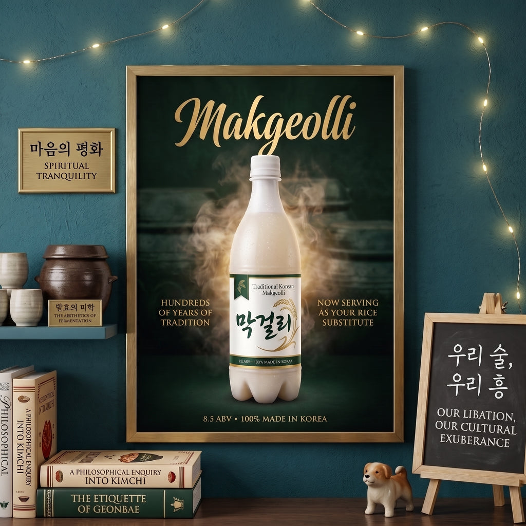 막걸리 Poster – Vintage Korean Rice Wine Wall Art