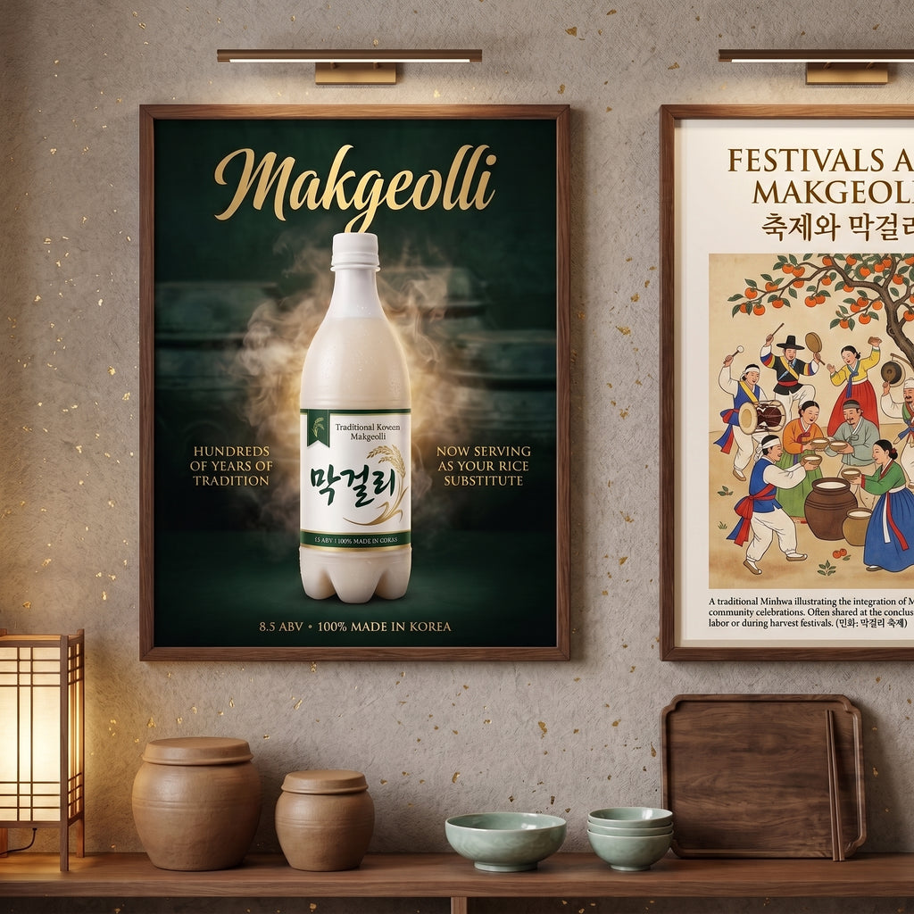 막걸리 Poster – Vintage Korean Rice Wine Wall Art