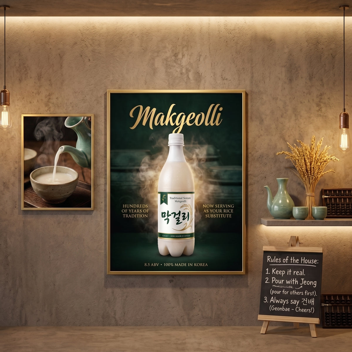 막걸리 Poster – Vintage Korean Rice Wine Wall Art