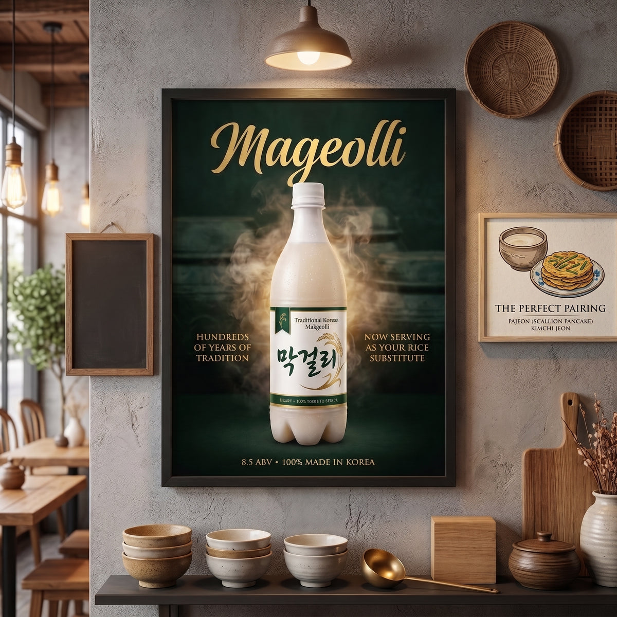 막걸리 Poster – Vintage Korean Rice Wine Wall Art