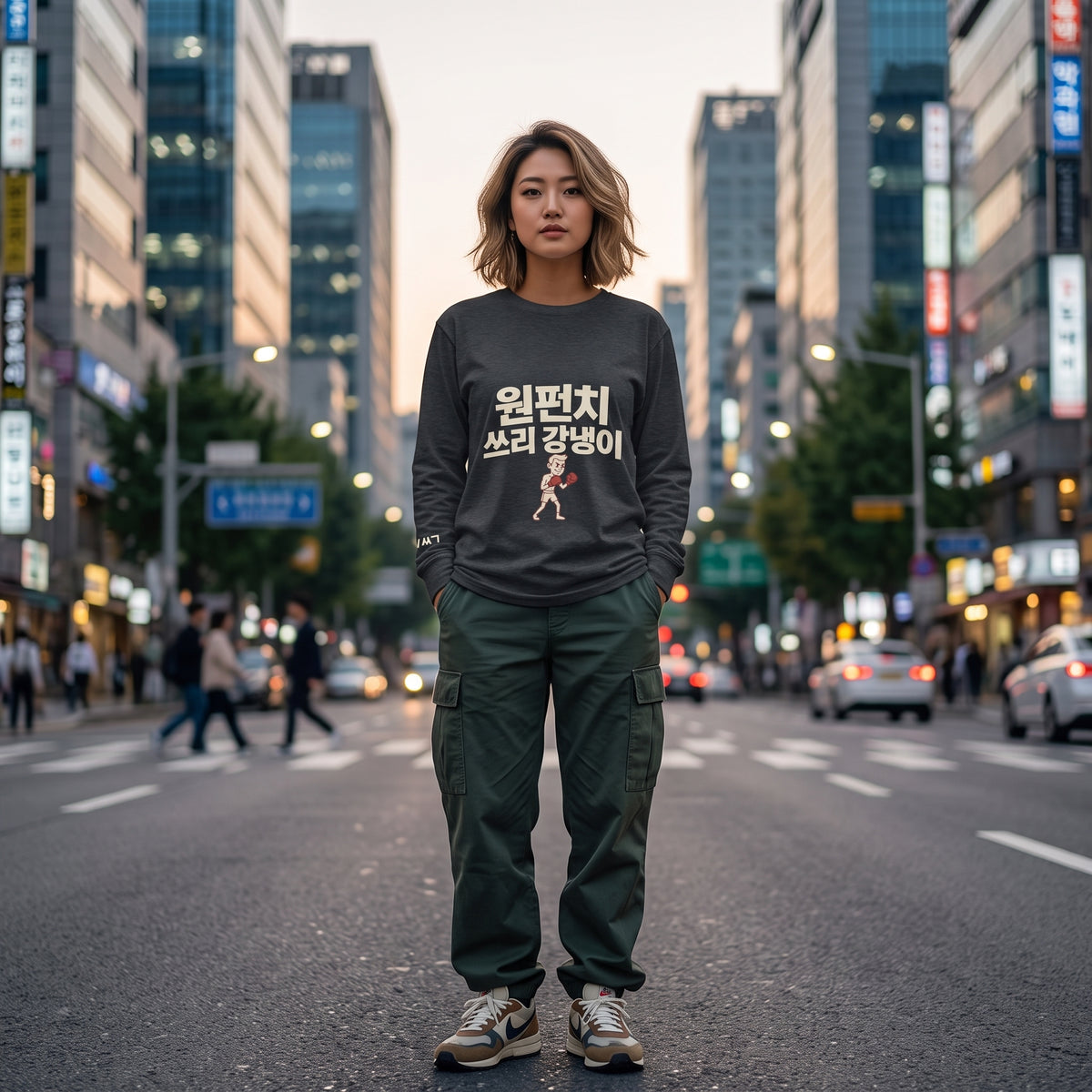 원펀치 쓰리 강냉이 — Long Sleeve T-Shirt